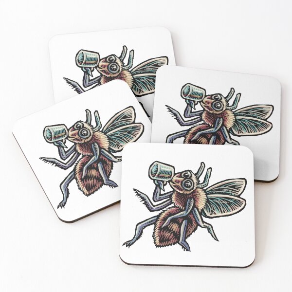 Item preview, happy bee drinking a beer designed and sold by LisaHaney.