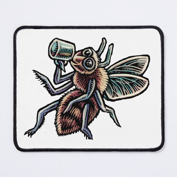 Item preview, happy bee drinking a beer designed and sold by LisaHaney.