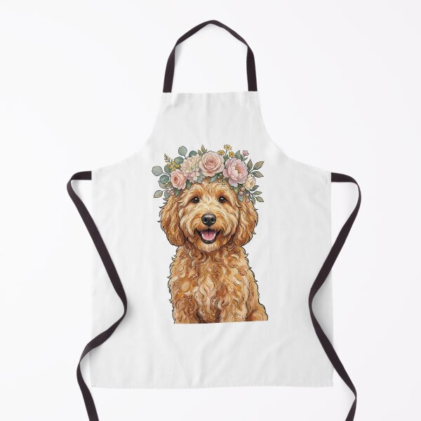 Item preview, Adorable Goldendoodle with Pastel Flower Crown designed and sold by SOUFIANE1991.