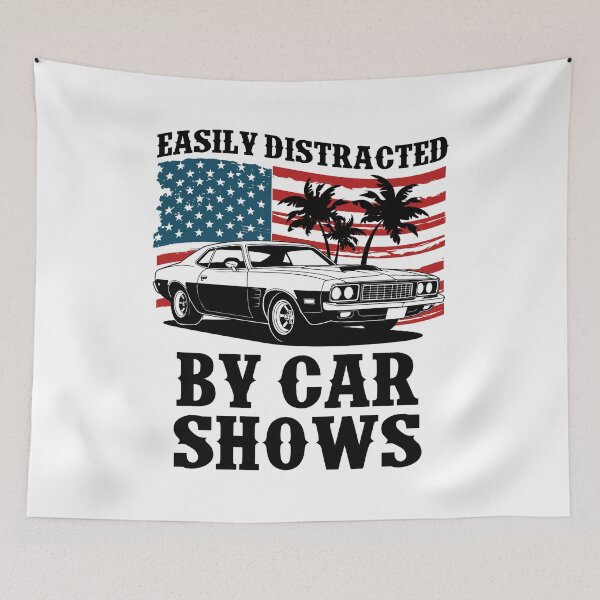 Item preview, Easily Distracted By Car Shows American Flag USA 250 Patriotic designed and sold by Dmetalx Art Apparel.