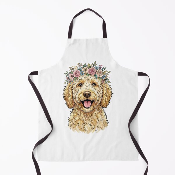 Item preview, Adorable Goldendoodle with Pastel Flower Crown designed and sold by SOUFIANE1991.
