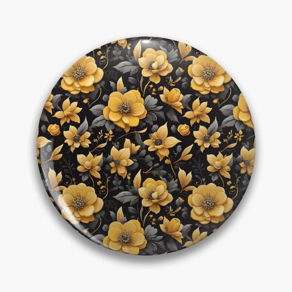 Item preview, Golden Magnolia Bloom Pattern on Black designed and sold by Apex Designs.