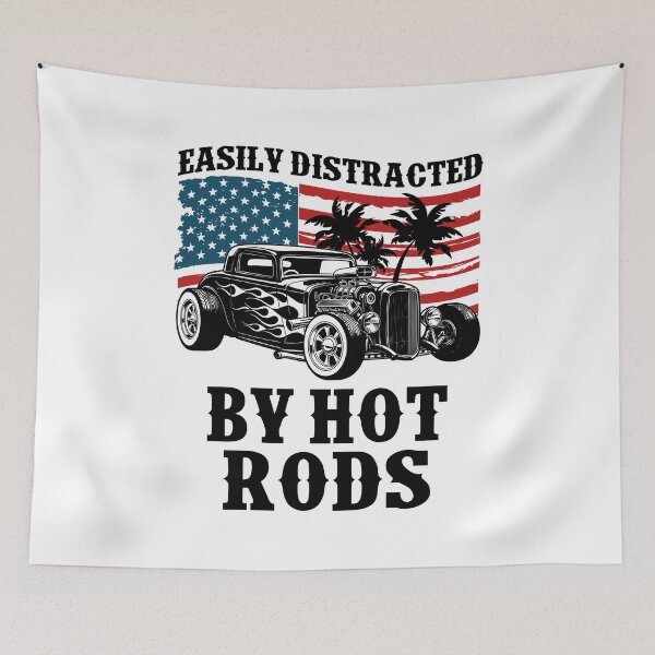 Item preview, Easily Distracted By Hot Rods American Flag USA 250 Patriotic designed and sold by Dmetalx Art Apparel.
