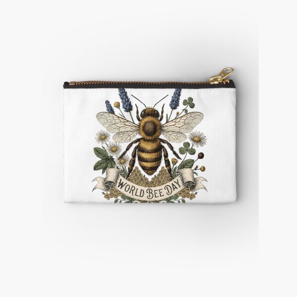 Item preview, Vintage Botanical Illustration for World Bee Day with Honeybee and Wildflowers designed and sold by RoseVathRam.