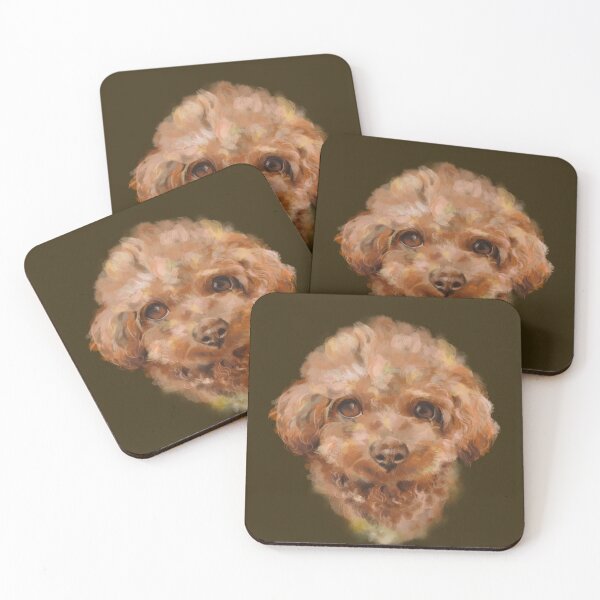 Item preview, Sweet Cocoa Poodle: Artistic Oil Painting Portrait/暖心可可紅貴賓：手繪油畫風寵物肖像/癒やしのトイプードル：手書き風油彩ポートレート designed and sold by MeowdelStudio.