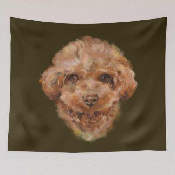 Item preview, Sweet Cocoa Poodle: Artistic Oil Painting Portrait/暖心可可紅貴賓：手繪油畫風寵物肖像/癒やしのトイプードル：手書き風油彩ポートレート designed and sold by MeowdelStudio.