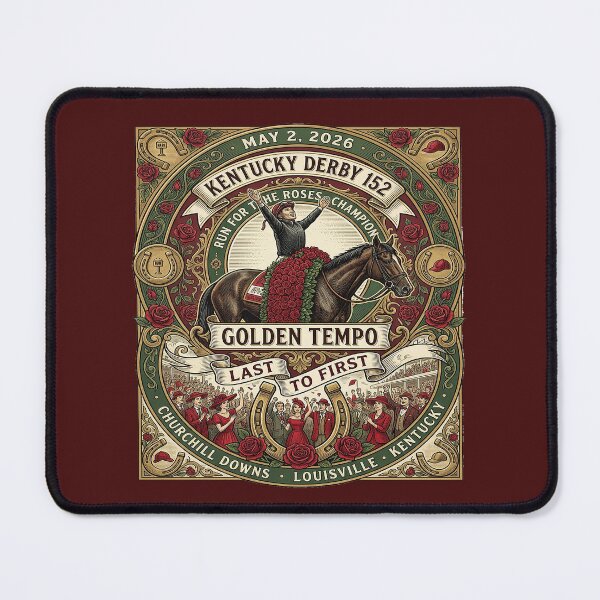 Item preview, Golden Tempo Last to First Kentucky Derby 152 Champion horse racing gifts designed and sold by Ginny Luttrell.
