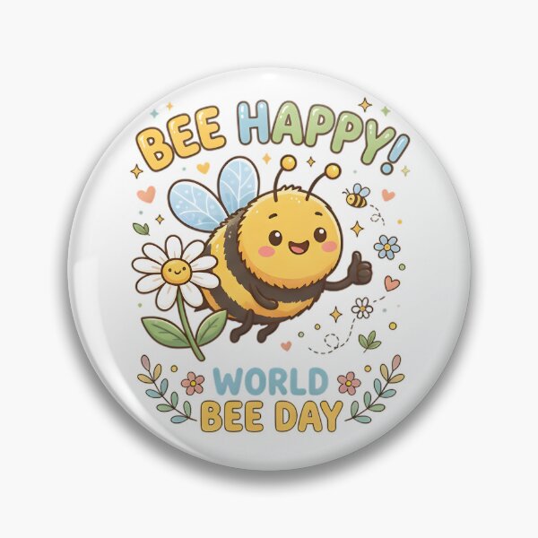 Item preview, Adorable "Bee Happy!" Illustration for World Bee Day designed and sold by RoseVathRam.