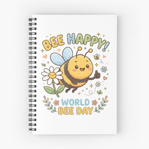 Item preview, Adorable "Bee Happy!" Illustration for World Bee Day designed and sold by RoseVathRam.