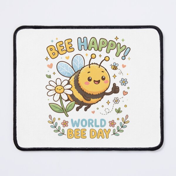 Item preview, Adorable "Bee Happy!" Illustration for World Bee Day designed and sold by RoseVathRam.