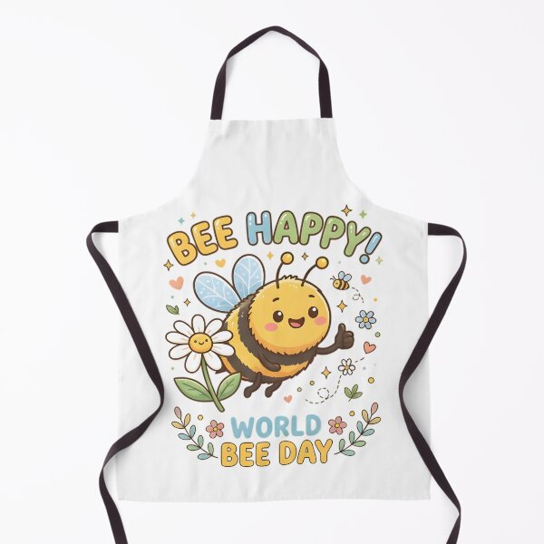 Item preview, Adorable "Bee Happy!" Illustration for World Bee Day designed and sold by RoseVathRam.