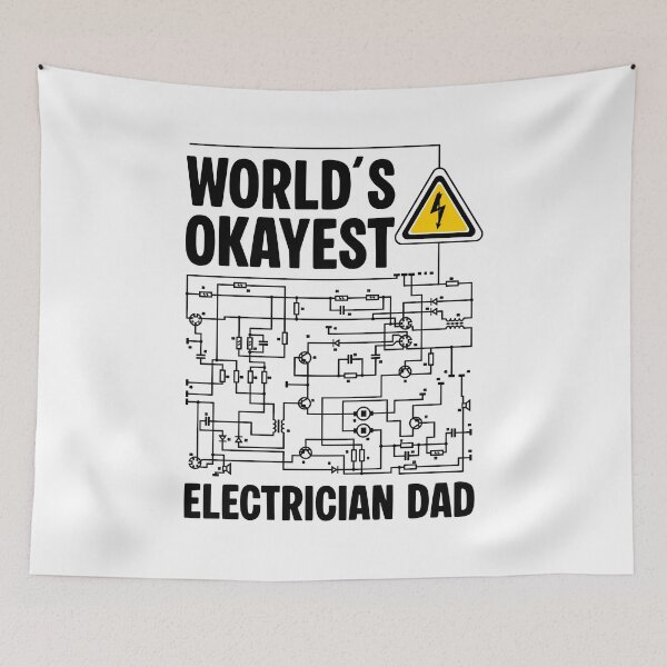 Item preview, Funny Electrician Dad - World’s Okayest Electrician - Wiring Diagram Gift designed and sold by Dmetalx Art Apparel.