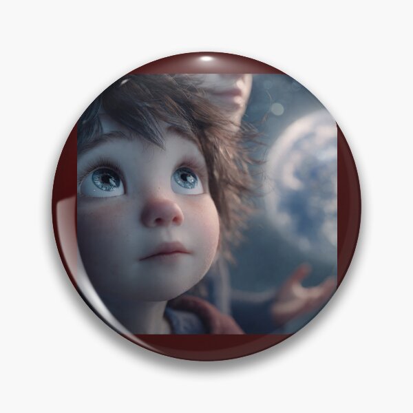 Item preview, The First Time Seeing Earth – Humanoid Child on Moon | Emotional Sci-Fi Close-Up Art designed and sold by AwesomeDigiShop.