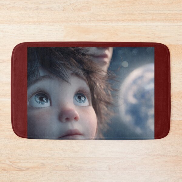 Item preview, The First Time Seeing Earth – Humanoid Child on Moon | Emotional Sci-Fi Close-Up Art designed and sold by AwesomeDigiShop.