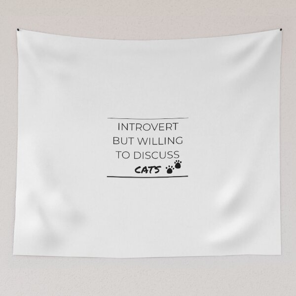 Item preview, Introvert But Willing To Discuss Cats Funny Cat Lover Introvert Design designed and sold by LowBatteryStudio ⭐.