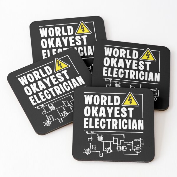Item preview, Funny Electrician Shirt - World’s Okayest Electrician - Wiring Diagram & Danger Sign designed and sold by Dmetalx Art Apparel.