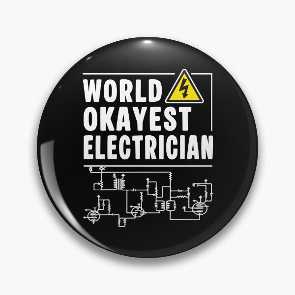 Item preview, Funny Electrician Shirt - World’s Okayest Electrician - Wiring Diagram & Danger Sign designed and sold by Dmetalx Art Apparel.