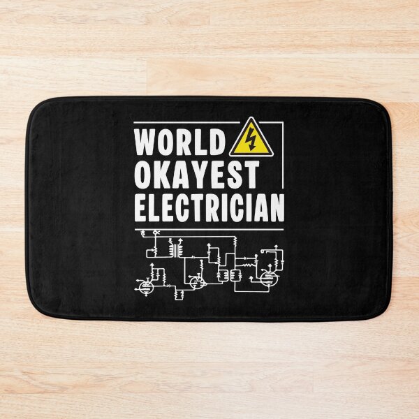 Item preview, Funny Electrician Shirt - World’s Okayest Electrician - Wiring Diagram & Danger Sign designed and sold by Dmetalx Art Apparel.