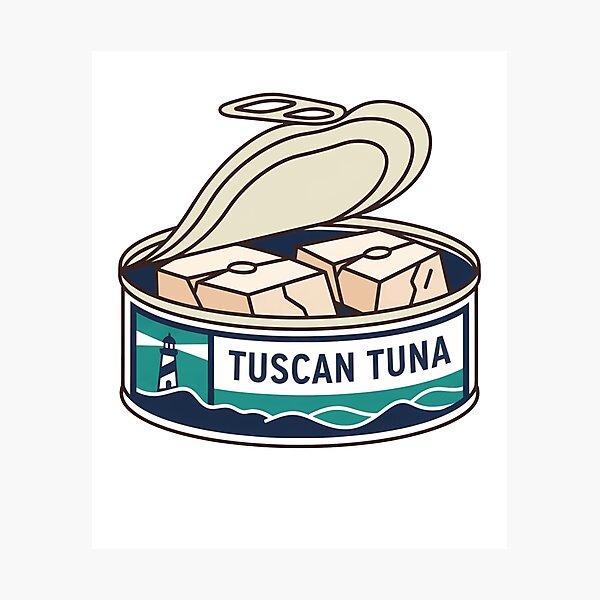 Item preview, Retro Food Tuscan Tuna Canned Fish Lighthouse designed and sold by k3rstman1.