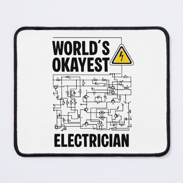 Item preview, Funny Electrician Shirt - World’s Okayest Electrician - Wiring Diagram & Danger Sign designed and sold by Dmetalx Art Apparel.