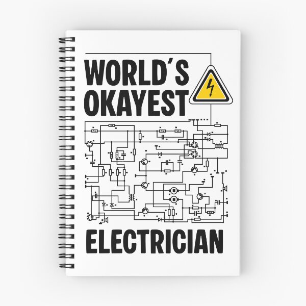 Item preview, Funny Electrician Shirt - World’s Okayest Electrician - Wiring Diagram & Danger Sign designed and sold by Dmetalx Art Apparel.