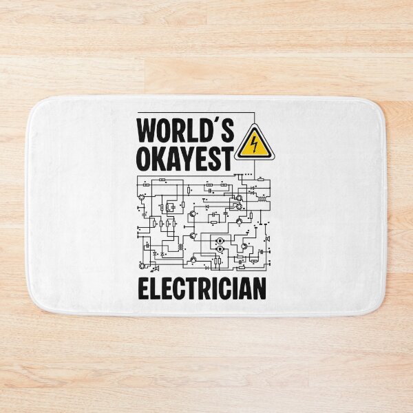 Item preview, Funny Electrician Shirt - World’s Okayest Electrician - Wiring Diagram & Danger Sign designed and sold by Dmetalx Art Apparel.