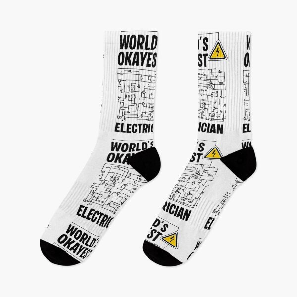 Item preview, Funny Electrician Shirt - World’s Okayest Electrician - Wiring Diagram & Danger Sign designed and sold by Dmetalx Art Apparel.