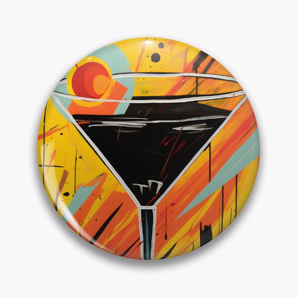 Item preview, Martini in Abstract Energy - Bold Cocktail Art with Vibrant Color Strokes and Dynamic Style designed and sold by OlfactoART Studio.