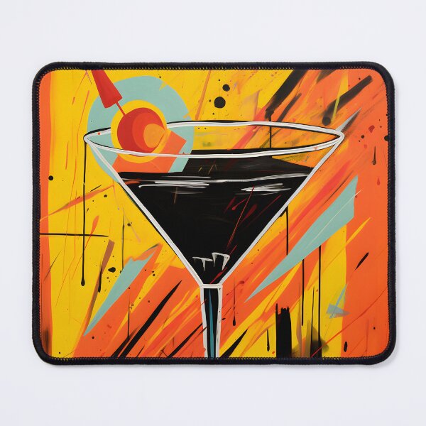 Item preview, Martini in Abstract Energy - Bold Cocktail Art with Vibrant Color Strokes and Dynamic Style designed and sold by OlfactoART Studio.