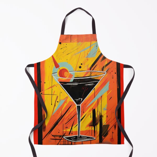 Item preview, Martini in Abstract Energy - Bold Cocktail Art with Vibrant Color Strokes and Dynamic Style designed and sold by OlfactoART Studio.