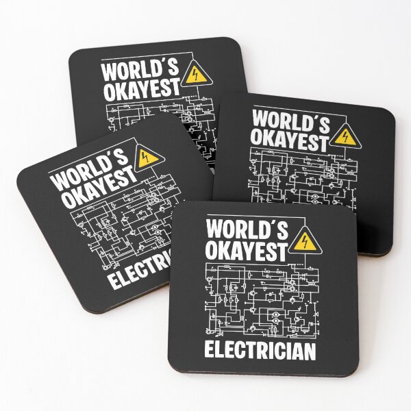 Item preview, Funny Electrician Shirt - World’s Okayest Electrician - Wiring Diagram & Danger Sign designed and sold by Dmetalx Art Apparel.