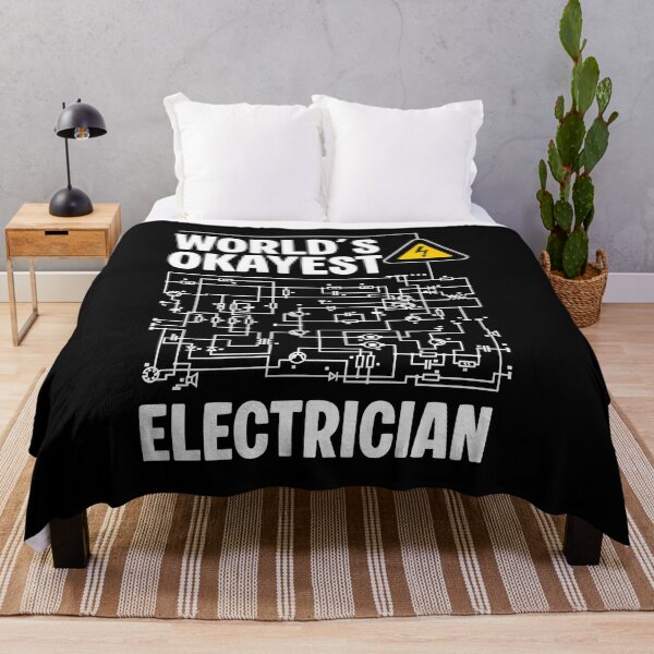 Item preview, Funny Electrician Shirt - World’s Okayest Electrician - Wiring Diagram & Danger Sign designed and sold by Dmetalx Art Apparel.