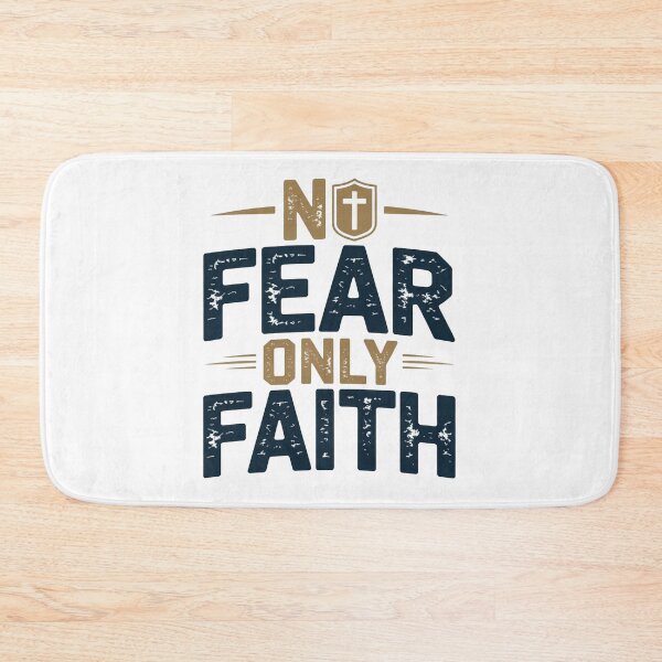 Item preview, No Fear Only Faith Christian T-Shirt | Bold Shield Cross Navy Gold Religious Gift designed and sold by EvolusionPro.