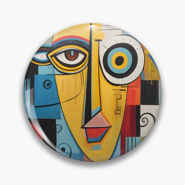 Item preview, Fragmented Identity in Color - A Vibrant Cubist Face with Layered Patterns and Expressive Geometry designed and sold by OlfactoART Studio.