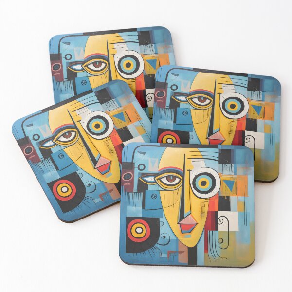 Item preview, Fragmented Identity in Color - A Vibrant Cubist Face with Layered Patterns and Expressive Geometry designed and sold by OlfactoART Studio.