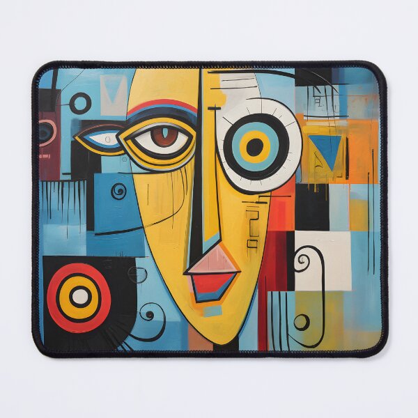 Item preview, Fragmented Identity in Color - A Vibrant Cubist Face with Layered Patterns and Expressive Geometry designed and sold by OlfactoART Studio.