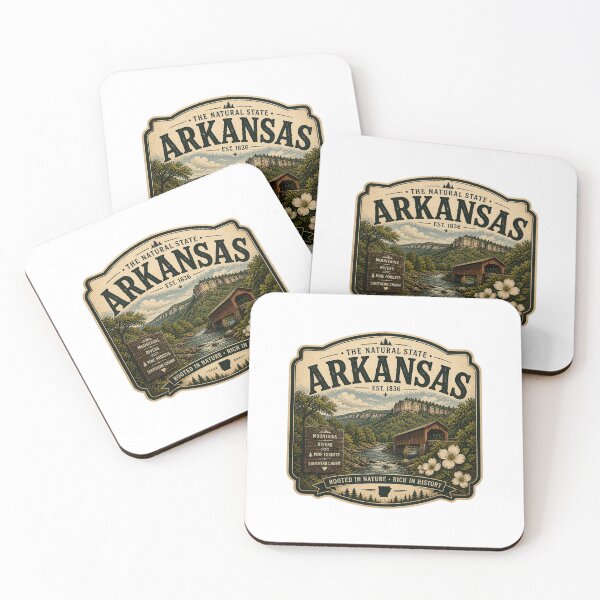 Item preview, Arkansas The Natural State Vintage Mountain Landscape designed and sold by StateMoodDesigns.