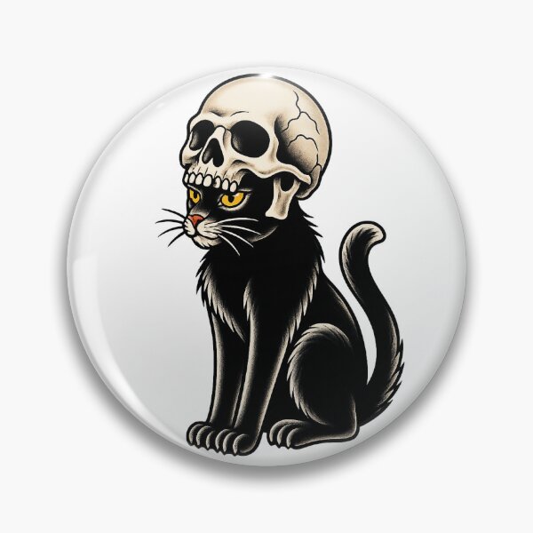 Item preview, Black Cat wearing Human Skull designed and sold by Rabbit Wurx.
