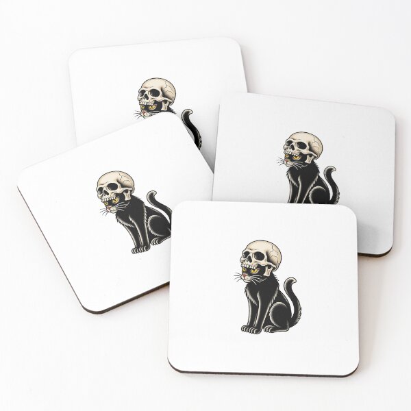 Item preview, Black Cat wearing Human Skull designed and sold by Rabbit Wurx.