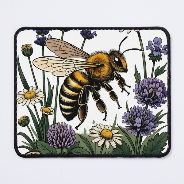Item preview, Vintage Style World Bee Day Illustration with Honeybee and Wildflowers designed and sold by RoseVathRam.