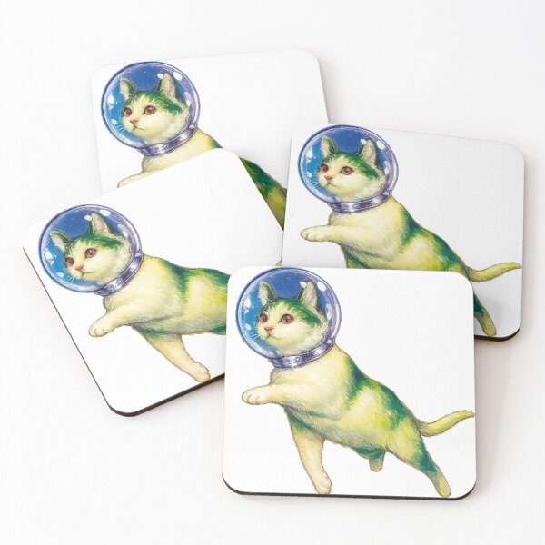 Item preview, Space Cat Astronaut – Retro Sci-Fi Kitty Illustration designed and sold by PIXEL POP DESIGNS - Beyond the Norm!.