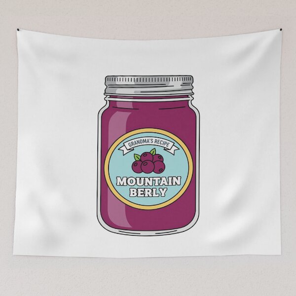 Item preview, Retro Food Mountain Berry Jelly Jar Label designed and sold by k3rstman1.