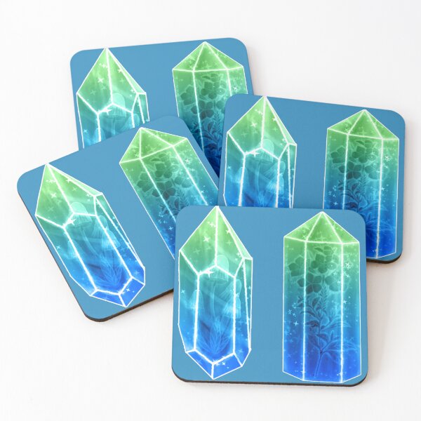 Item preview, Blue Green Crystal Mushroom Botanical Gem designed and sold by PaintByRainbow.