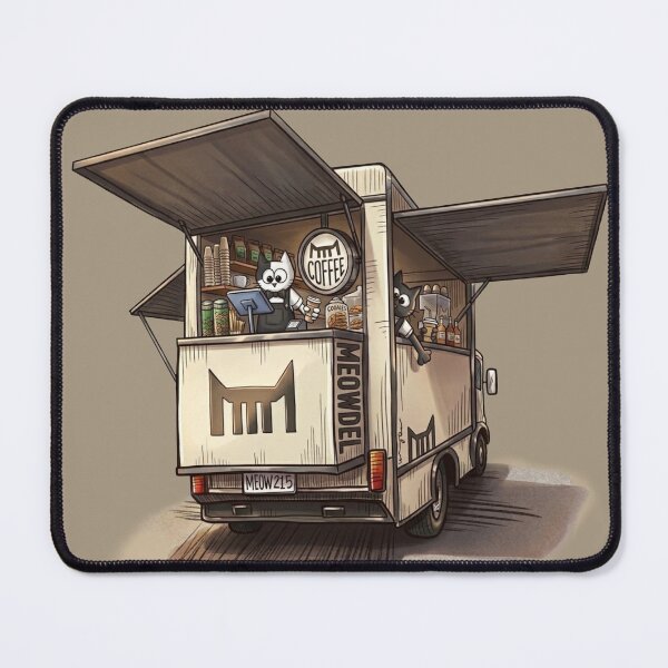 Item preview, MEOWDEL’s Mobile Coffee Van: The Purrfect Brew on Wheels/喵斗行動咖啡車:城市角落的療癒香氣/ミャオデルの移動カフェ:街角の至福の一杯 designed and sold by MeowdelStudio.
