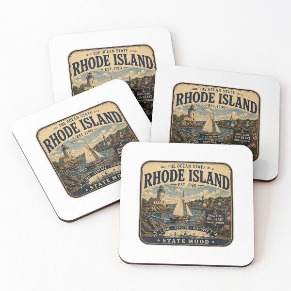 Item preview, Rhode Island Ocean State Vintage Nautical Lighthouse designed and sold by StateMoodDesigns.
