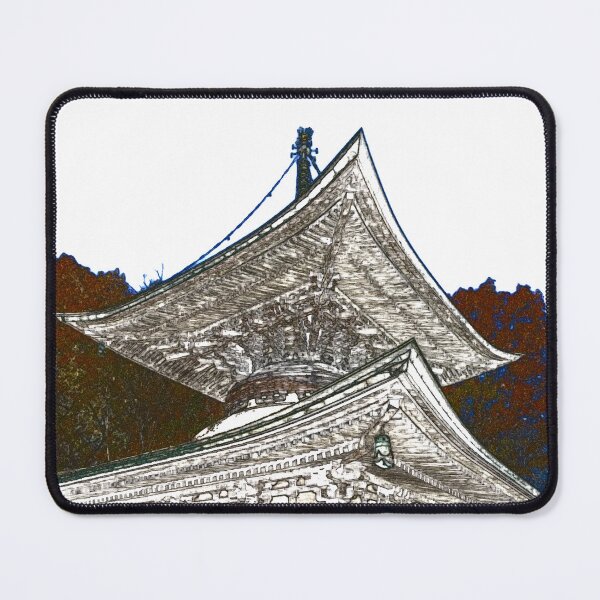 Item preview, Japanese Pagoda in Autumn - Color Pencil Sketch designed and sold by SakuraArtJP.