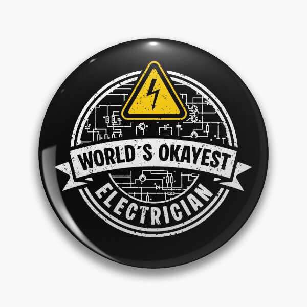 Item preview, Vintage Electrician Badge - World’s Okayest Electrician - Retro Circuit Design designed and sold by Dmetalx Art Apparel.