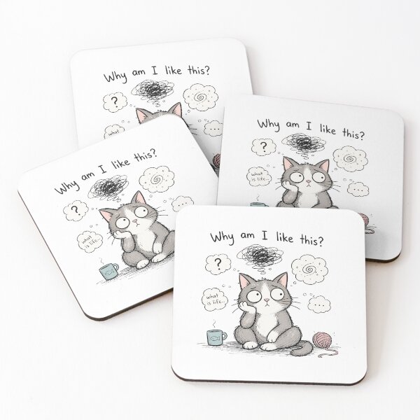 Item preview, Existential Crisis Cat - Why Am I Like This? Funny Illustration designed and sold by OuSfian1.