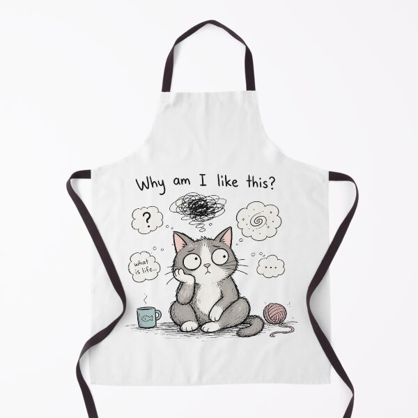 Item preview, Existential Crisis Cat - Why Am I Like This? Funny Illustration designed and sold by OuSfian1.