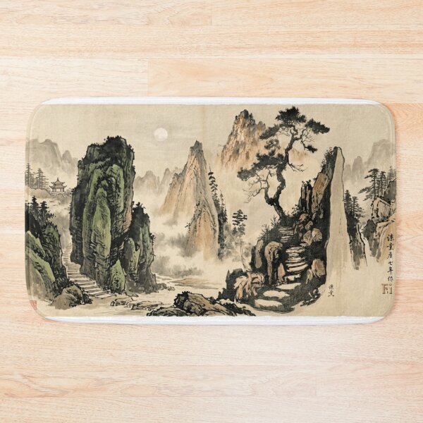 Item preview, Ancient Moonlit Peaks- Traditional Chinese Ink Wash designed and sold by digitalbob60.